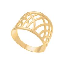 Anel Rommanel Banhado Ouro Aro Com Losangos Vazados 512127 Anel Rommanel Banhado Ouro Aro Com Losangos Vazados 512127