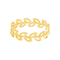 Anel Rommanel Banhado Ouro Aro De Folhas Vazadas 512710