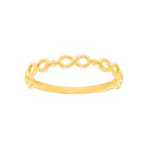 Anel Rommanel Banhado Ouro Aro Fino Com Infinitos E Corações 512730 Anel Rommanel Banhado Ouro Aro Fino Com Infinitos E Corações 512730