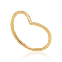 Anel Rommanel Banhado Ouro Aro Fino V Normal / Falange 512449 Anel Rommanel Banhado Ouro Aro Fino V Normal / Falange 512449