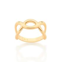 Anel Rommanel Banhado Ouro Infinitos Entrelaçados 512946 Anel Rommanel Banhado Ouro Infinitos Entrelaçados 512946
