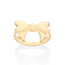 Anel Rommanel Banhado Ouro Skinny Ring Laço 513444