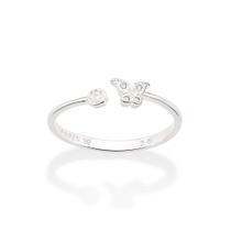 Anel Rommanel Borboleta Ajustável Prata 925 Zircônia 810246