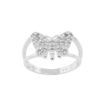 Anel Rommanel Borboleta Prata 925 Com Zircônias 810245