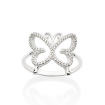 Anel Rommanel Borboleta Prata 925 com Zircônias 810266 Anel Rommanel Borboleta Prata 925 com Zircônias 810266