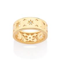 Anel Rommanel Celestial Folheado a Ouro com Zircônias 513394 Anel Rommanel Celestial Folheado a Ouro com Zircônias 513394