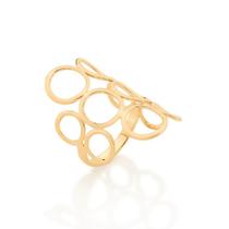 Anel Rommanel Círculos Vazados Folheado a ouro 511048