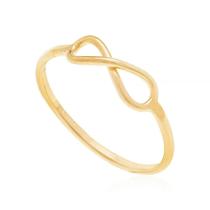 Anel Rommanel Com Simbolo Do Infinito Folheado A Ouro 511815 - ROMAMNEL