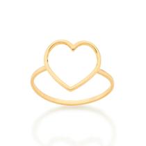 Anel Rommanel Coração Vazado Banhado A Ouro 512981 Anel Rommanel Coração Vazado Banhado A Ouro 512981