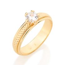 Anel Rommanel De Compromisso Solitário Zircônia 18k 511402 Anel Rommanel De Compromisso Solitário Zircônia 18k 511402