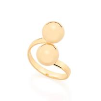Anel Rommanel Espiral Bolas Banhado A Ouro 18k 512381 110707 Anel Rommanel Espiral Bolas Banhado A Ouro 18k 512381 110707