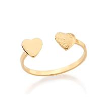 Anel Rommanel Falange Ajustável Dois Corações Aberto 511691