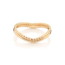 Anel rommanel feminino banhado ouro 18k aro duplo ondulado 513566 Anel rommanel feminino banhado ouro 18k aro duplo ondulado 513566
