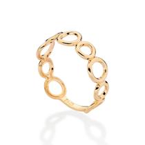 Anel rommanel feminino banhado ouro 18k circulos vazados 513546 Anel rommanel feminino banhado ouro 18k circulos vazados 513546