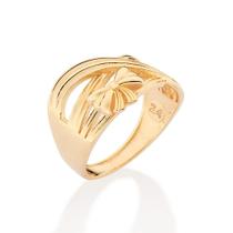 Anel rommanel feminino banhado ouro 18k laço 513548