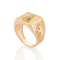 Anel rommanel feminino banhado ouro 18k nossa senhora aparecida 513567