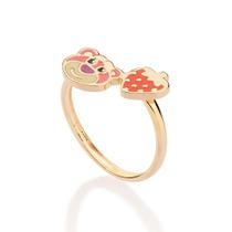 Anel rommanel feminino banhado ouro 18k skinny lotso e morango 513574 Anel rommanel feminino banhado ouro 18k skinny lotso e morango 513574