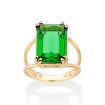 Anel rommanel feminino banhado ouro 18k solitário retangular 513539 Anel rommanel feminino banhado ouro 18k solitário retangular 513539