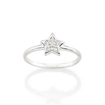 Anel rommanel feminino prata 925 fino estrela cravejada pedra zircônias 810308