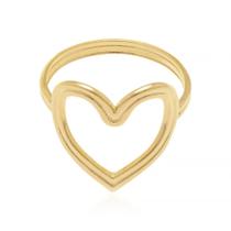 Anel Rommanel folheado a ouro com coração vazado 512346