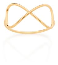 Anel rommanel folheado a ouro com símbolo infinito vazado 512564