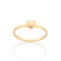 Anel Rommanel Folheado Ouro Skinny Coração Abaulado 513292