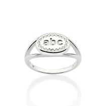 Anel rommanel infantil feminino prata 925 abc formatura pedra zircônia 810288 Anel rommanel infantil feminino prata 925 abc formatura pedra zircônia 810288