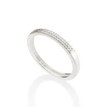 Anel rommanel meia aliança prata 925 feminino com zircônias 810316 Anel rommanel meia aliança prata 925 feminino com zircônias 810316