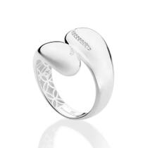 Anel rommanel prata 925 feminino ajustável gota 810345