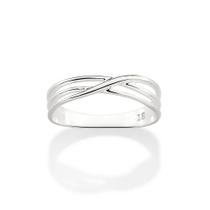 Anel rommanel prata 925 feminino aro triplo entrelaçado 810307 Anel rommanel prata 925 feminino aro triplo entrelaçado 810307