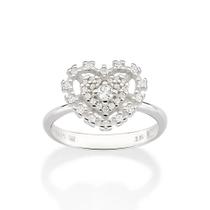 Anel rommanel prata 925 feminino coração 810330 Anel rommanel prata 925 feminino coração 810330