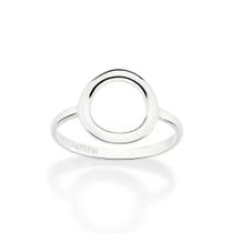 Anel rommanel prata 925 feminino fino círculo redondo vazado 810319