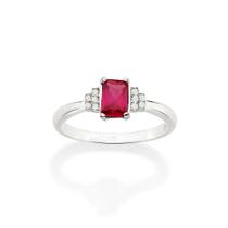 Anel rommanel prata 925 feminino solitário retangular rosa cravejado pedra zircônia 810315 Anel rommanel prata 925 feminino solitário retangular rosa cravejado pedra zircônia 810315