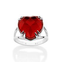 Anel Rommanel Prata 925 Maxi Coração Vermelho 810341
