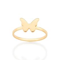 Anel Rommanel skinny borboleta folheado a ouro 513278