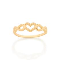 Anel Rommanel Skinny Ring Amor Eterno Folheado a Ouro 512865