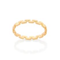 Anel Rommanel Skinny Ring Blocos Folheado a Ouro 513018 Anel Rommanel Skinny Ring Blocos Folheado a Ouro 513018