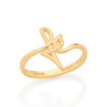 Anel Rommanel Skinny Ring Escrito Fé 512899 Anel Rommanel Skinny Ring Escrito Fé 512899