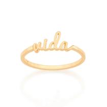 Anel Rommanel Skinny Ring Escrito Vida 512859 Anel Rommanel Skinny Ring Escrito Vida 512859