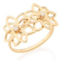 Anel Rommanel Skinny Ring Flores Com Zirconias 512229