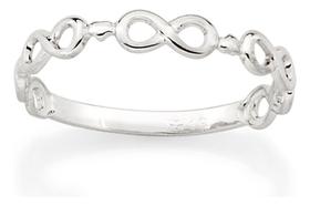 Anel Rommanel Skinny Ring Infinito Folhado Platina 310810