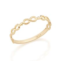 Anel Rommanel Skinny Ring Infinito Intercalados Com Corações