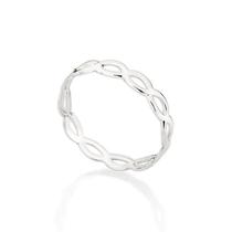 Anel Rommanel Skinny Ring Infinitos Folhado Platina 310874