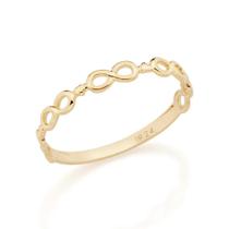 Anel Rommanel Skinny Ring Infinitos Folheado a Ouro 512730
