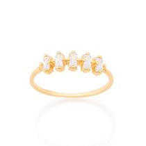 Anel Rommanel Skinny Ring Zircônia Folheado a Ouro 512542