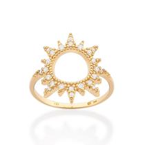 Anel Rommanel Sol Folheado a Ouro com Zircônias 513398