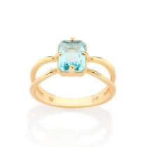 Anel Rommanel Solitário Folheado a Ouro com Cristal 513026 Anel Rommanel Solitário Folheado a Ouro com Cristal 513026