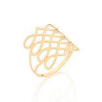 Anel Rommanel Vazado Fios Entrelaçados Ondulados 512567