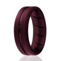 Anel ROQ Silicone Wedding BR Middle Line Basic-Bordo 15mm