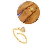 Anel Rosa Coração Cravejado Banhado Ouro18k Com Garantia